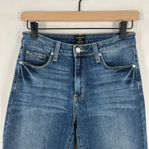Just Black Ankle Jeans Womens 26 Blue Denim‎ Cotton Stretch Mid Rise Frayed Hem thumbnail 2