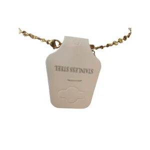 Necklace Women OS Diamond‎ Cut Disc Gold Stainless Steel NEW thumbnail 3