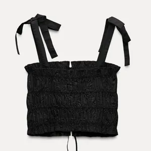 ZARA Poplin Top with Bow and Jewels thumbnail 3