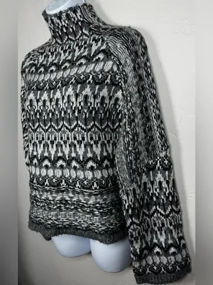 Steve Madden Indie Sweater Fair Isle Mock Neck Size Small thumbnail 4
