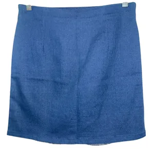 HAYDEN LOS ANGELES Embroidered Blue & White Chambray‎ Mini Skirt NWOT Size Small thumbnail 5