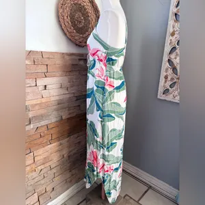 Billabong Tropical Green and Pink Maxi Dress size XS thumbnail 2