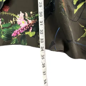 Babaton Tunic Mini Dress‎ S Green Floral Tie Neck Pockets Fairy Grunge Whimsy thumbnail 10