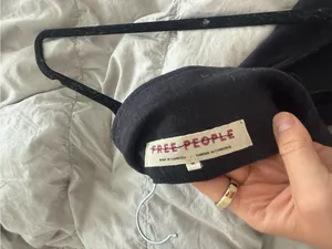 Free People black denim halter top M thumbnail 7
