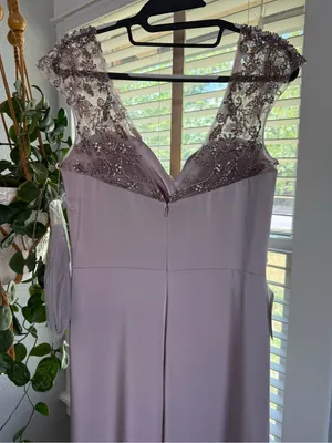 NWOT Marsoni by Colors Gown in Dusty Rose Size 8 Style#MV1133 Ruched Embellished thumbnail 8