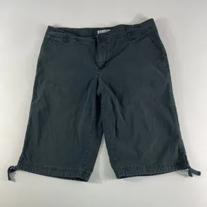 Columbia‎ Capri Pants Womens 12 Black 13" Inseam Hiking Shorts Cotton Ladies thumbnail 1