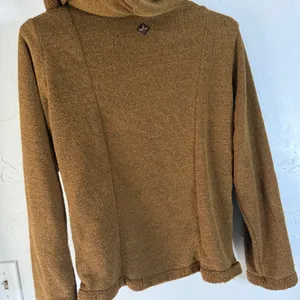 Prana Brown Fuzzy Fleece Half Zip Hoodie‎ Pullover Sweatshirt Women's Small thumbnail 8