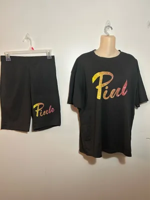 PINK - Victoria's Secret Women's set T-shirt and short. Size M. $25. thumbnail 1