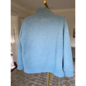 American Eagle‎ Sherpa Pullover 1/4 Zip Blue Cozy Soft Lounge Autumn Winter City thumbnail 3