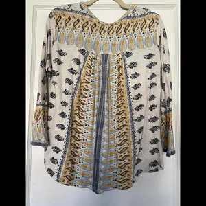 Lucky Brand Chic Boho-Style Printed Top size Large thumbnail 6