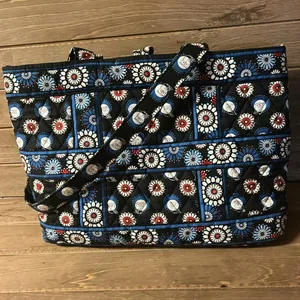 Vera Bradley Tote 14 x 10 blue women's handbag thumbnail 8