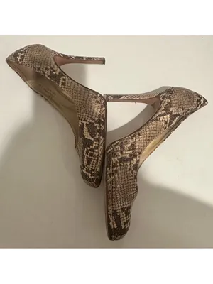 COACH Chelsey Natural Snake-Embossed Leather Round Toe Pumps High Heels Size 9 thumbnail 5
