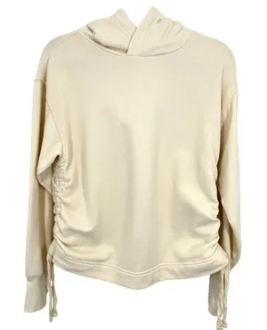 Aerie Women's‎ Size Small Cream Ruched Side Hoodie Sweatshirt Casual Loungewear thumbnail 1