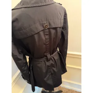 Weather Tamer Black Button-Front Trench Coat Jacket w Tie Waist Silver Utility thumbnail 7