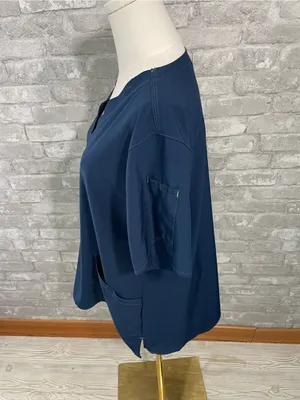 Carhartt Navy V-Neck Scrubs Tunic Top thumbnail 3