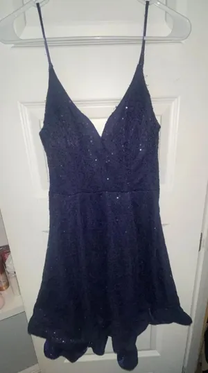 B. Smart Midnight Blue Sequin Mini Dress thumbnail 1