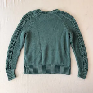 Gap Cable Knit Pullover Sweater Women XS Bistro Green thumbnail 3