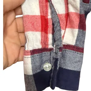 Aerie‎ Blue Red Plaid Long Sleeve Button Down Romper Small Americana Preppy thumbnail 10