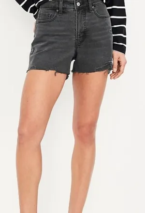 Old Navy Black Womens Jean Shorts Mid-Rise Boyfriend Denim Shorts Size 8 EUC thumbnail 1