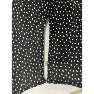 Abercrombie Black Polka Dot Faux Wrap Dress Button Front S thumbnail 9
