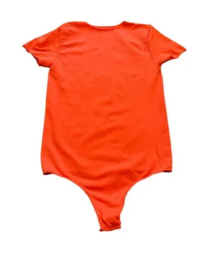 Skims Seamless Sculpt Thong Short Sleeve Bodysuit Bright Orange Size Small Med thumbnail 1