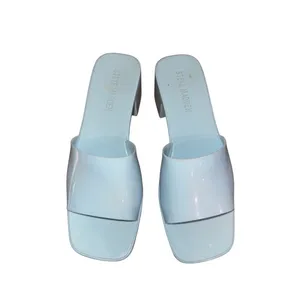Steve Madden "Harlin" Jelly Block Heel Sandals Sky Blue Size 8 Open Toe Platform thumbnail 2