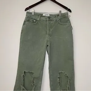NWT Free People Maggie Mid Rise Straight Leg Jeans Distressed thumbnail 3