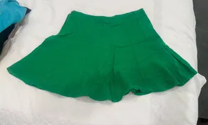 Zara green linen skirt sz S thumbnail 1
