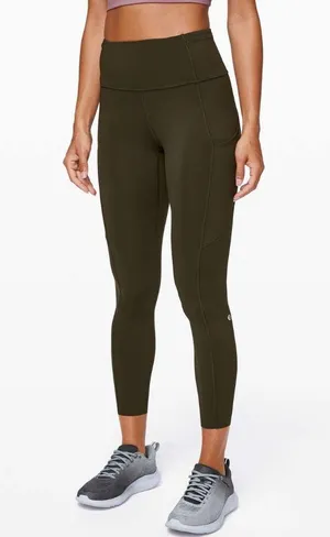 Lululemon Fast and Free Tight II 25" *Non-Reflective Nulux Dark Olive 4 thumbnail 1
