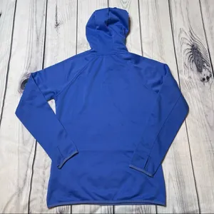 The‎ North Face Blue Logo Pullover Hoodie Sweatshirt Women’s Sz Medium Pocket thumbnail 10