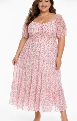 Arula Caitie Floral Maxi Puff Sleeve Dress 1X NWT thumbnail 1