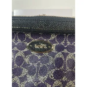 Coach Small Leather Wristlet Purse Cobalt Blue/ ‎ Navy thumbnail 6
