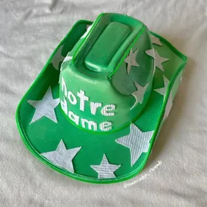 green and white starry Notre Dame cowboy hat thumbnail 10