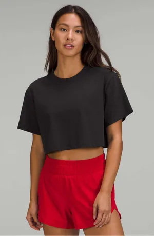 Lululemon All Yours Cropped T-Shirt Black thumbnail 1