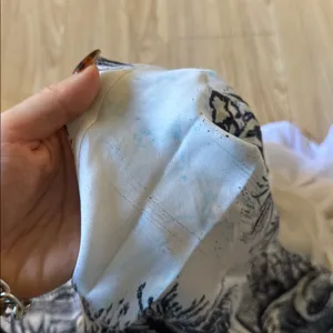 Christian Dior White and Black Tropical Print Dress thumbnail 9
