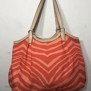 COACH Pink Animal Print Canvas Tote Bag thumbnail 4