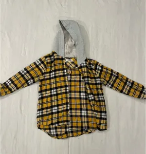 Ci Sono Yellow Flannel Sherpa Lined Hood thumbnail 1