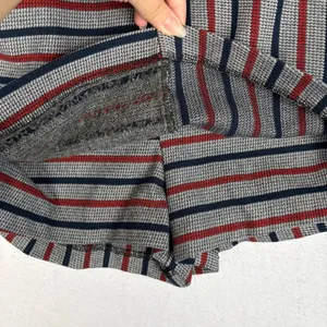 ZARA Trafaluc Striped Micro Skort Women's XS Red Blue Mini Pockets Preppy Chic thumbnail 10