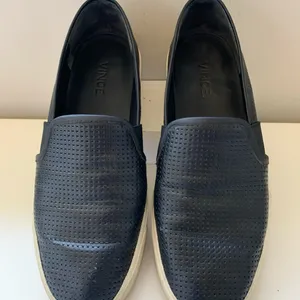 Vince size 6 Blair black perforated leather slip on loafer shoes thumbnail 2