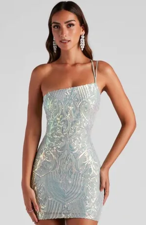 Windsor One Shoulder Homecoming Dress thumbnail 1