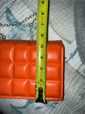 Quilted Orange Women's Crossbody Clutch - Stylish Everyday Bag thumbnail 5