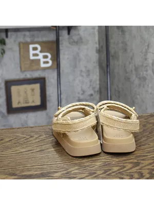 A New Day Womens Tilly Raffia Platform Footbed Sandals 92611752 Tan Brown 6M thumbnail 4