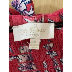Love & Piece Pink Floral Tiered Smocked Sleeveless Tie Strap A Line Maxi Dress S thumbnail 5