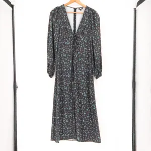 AFRM Revolve Portia Floral Midi Dress‎ Womens Size M Black Noir Neon Ditsy thumbnail 11