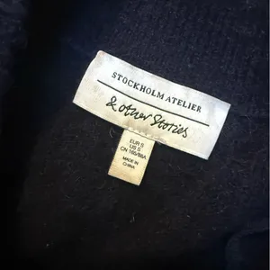 & OTHER STORIES Balloon Sleeve Wool Alpaca Cardigan Sweater Oversized Navy‎ sz S thumbnail 5