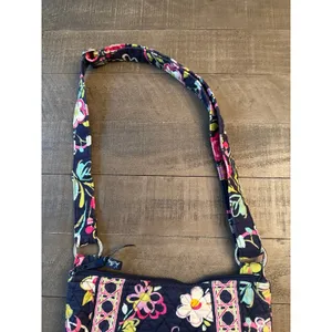 Vera Bradley Crossbody Hipster‎ Bag Ribbons Retired Pattern Purple Navy Blue thumbnail 3