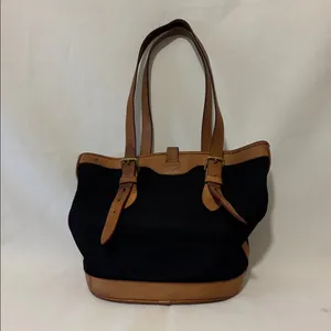 Dooney & Bourke Cabriolet Bucket Shoulder Bag Black w/ Brown Leather Trim thumbnail 2