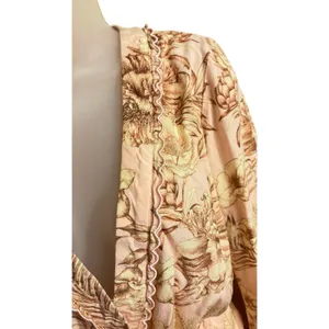 Agua Bendita peach floral long sleeve shorts cotton jumper skipper suit thumbnail 2