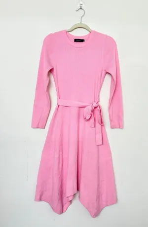 Zesica pink long sleeve knit dress thumbnail 1