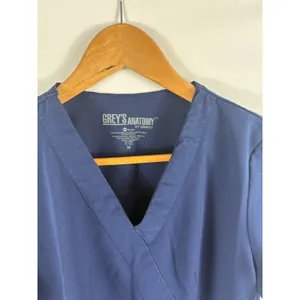 Greys Anatomy Navy Blue Scrub Top Size Medium thumbnail 2